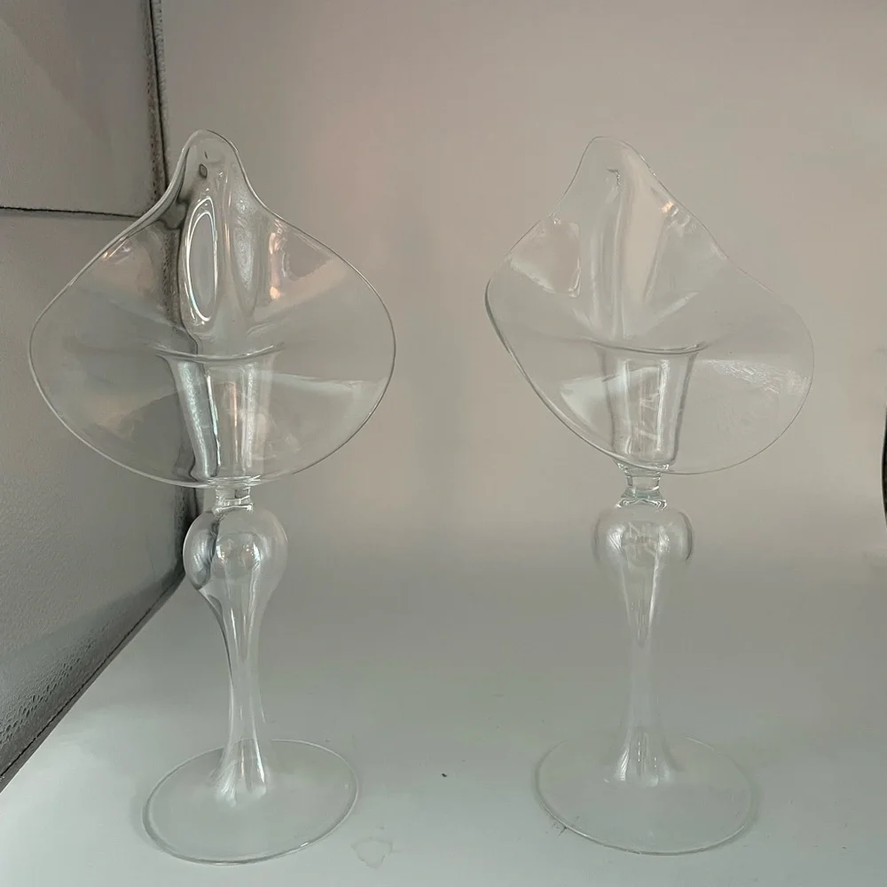 Candlestick holders 2 in set Tulip design